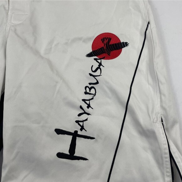 Hayabusa Fightwear MMA Grappling Jiu-Jitsu Shorts Men’s 38 White Black Poly - Picture 10 of 11